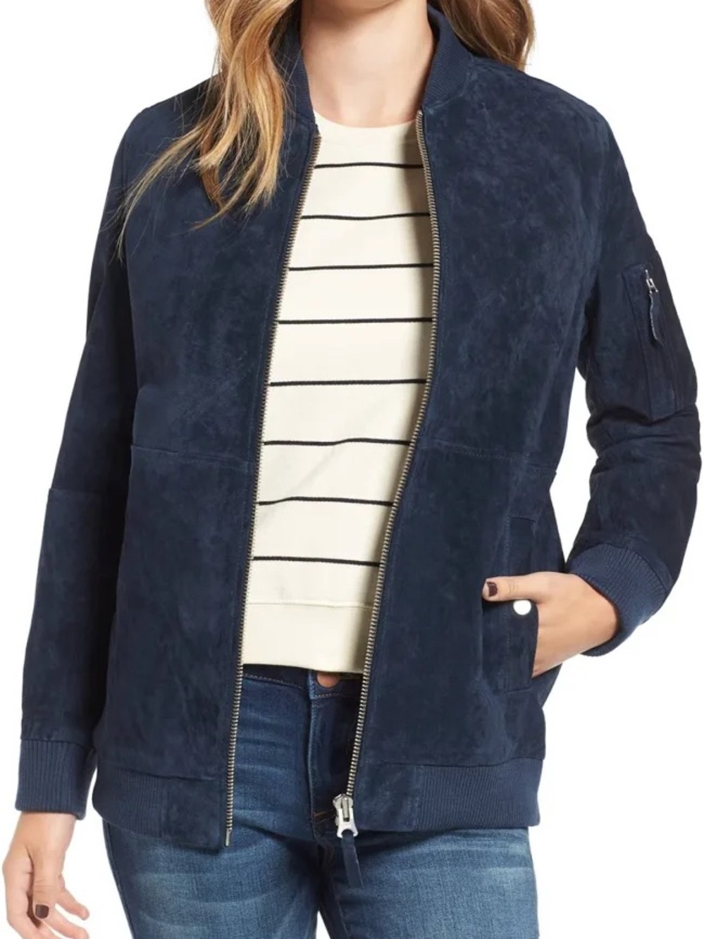 Obey Blue Suede Bomber Jacket